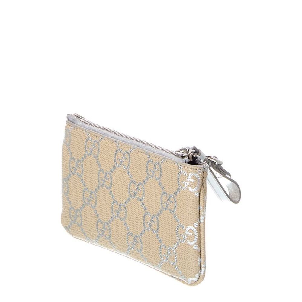 Gucci Gg Emblem Leather Card Case, Beige - Picture 2 of 3